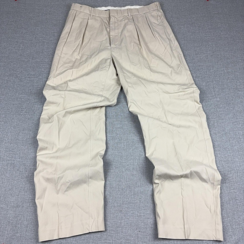 Vintage Ralph Lauren Polo Golf Pants Mens 38x34 Double Pleated Silk Linen 90s